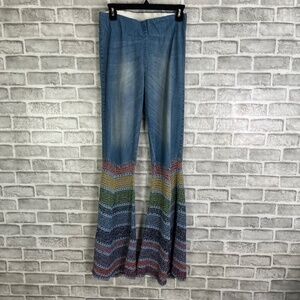 Judith March Jeans Nwt Judith March Rainbow Crochet Flare Bell